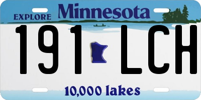 MN license plate 191LCH