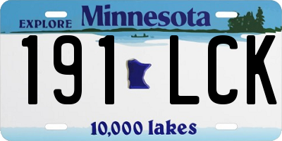 MN license plate 191LCK