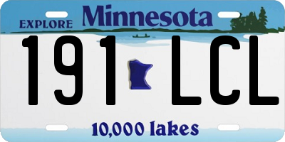 MN license plate 191LCL