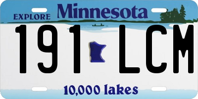 MN license plate 191LCM