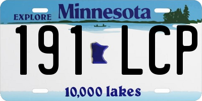 MN license plate 191LCP