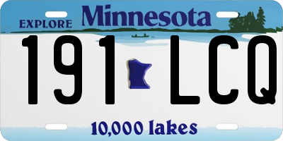 MN license plate 191LCQ
