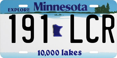 MN license plate 191LCR
