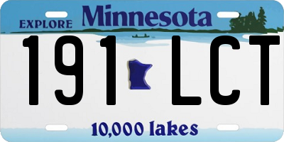 MN license plate 191LCT
