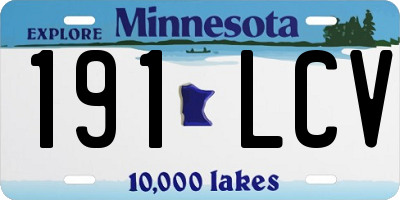 MN license plate 191LCV
