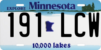 MN license plate 191LCW