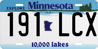 MN license plate 191LCX