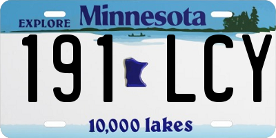 MN license plate 191LCY