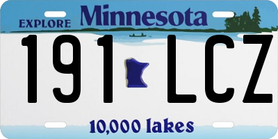 MN license plate 191LCZ