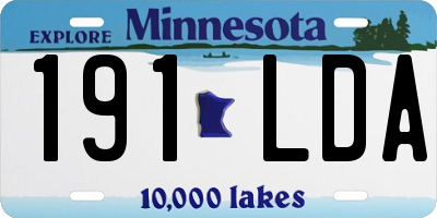 MN license plate 191LDA
