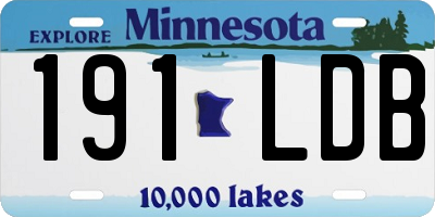 MN license plate 191LDB