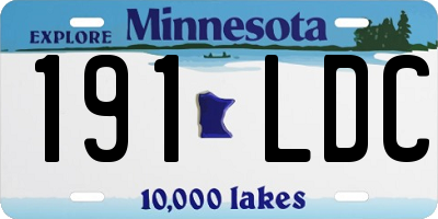 MN license plate 191LDC
