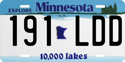 MN license plate 191LDD