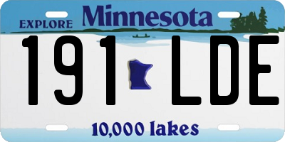 MN license plate 191LDE