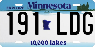 MN license plate 191LDG