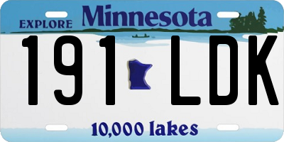 MN license plate 191LDK