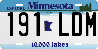 MN license plate 191LDM