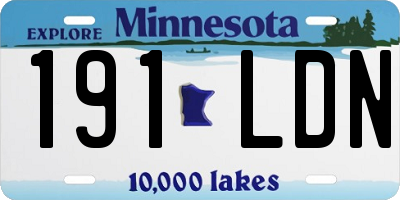 MN license plate 191LDN