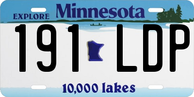 MN license plate 191LDP