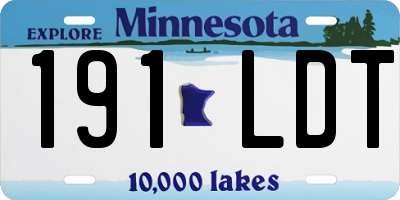 MN license plate 191LDT