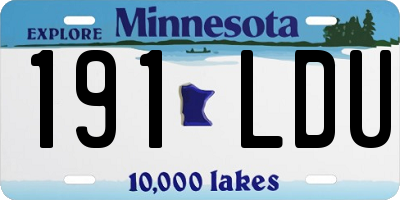 MN license plate 191LDU