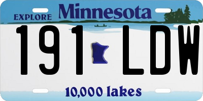 MN license plate 191LDW