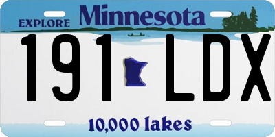 MN license plate 191LDX