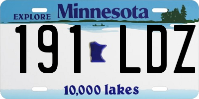 MN license plate 191LDZ