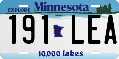 MN license plate 191LEA