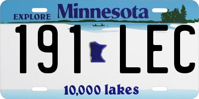 MN license plate 191LEC