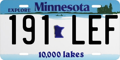 MN license plate 191LEF