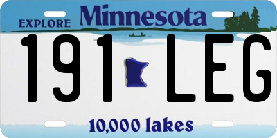 MN license plate 191LEG