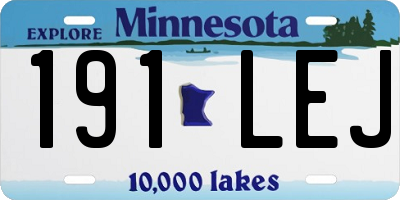 MN license plate 191LEJ