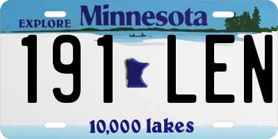 MN license plate 191LEN