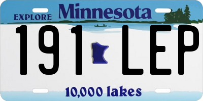 MN license plate 191LEP