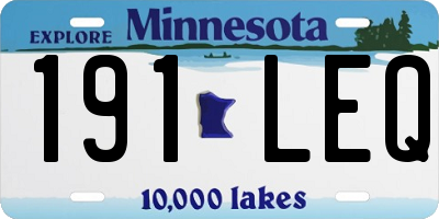 MN license plate 191LEQ