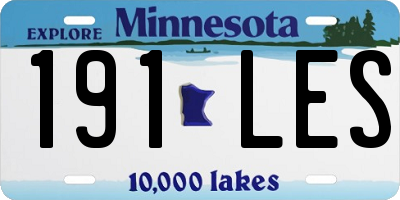 MN license plate 191LES