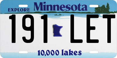 MN license plate 191LET