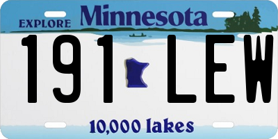 MN license plate 191LEW