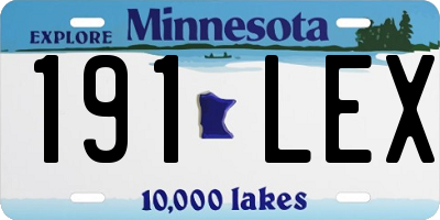 MN license plate 191LEX
