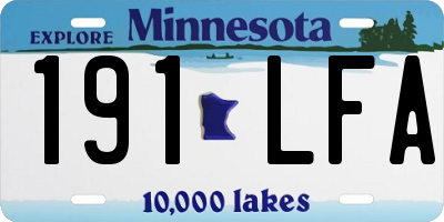 MN license plate 191LFA