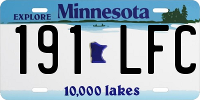MN license plate 191LFC