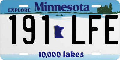 MN license plate 191LFE