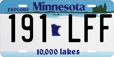MN license plate 191LFF