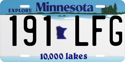 MN license plate 191LFG