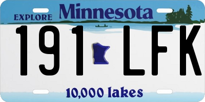 MN license plate 191LFK