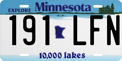 MN license plate 191LFN