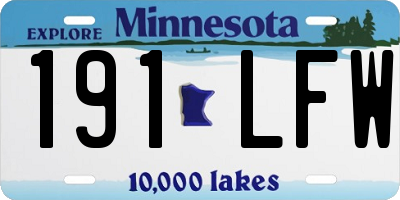 MN license plate 191LFW