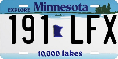 MN license plate 191LFX
