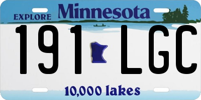 MN license plate 191LGC